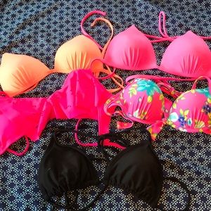 5 bikini tops.